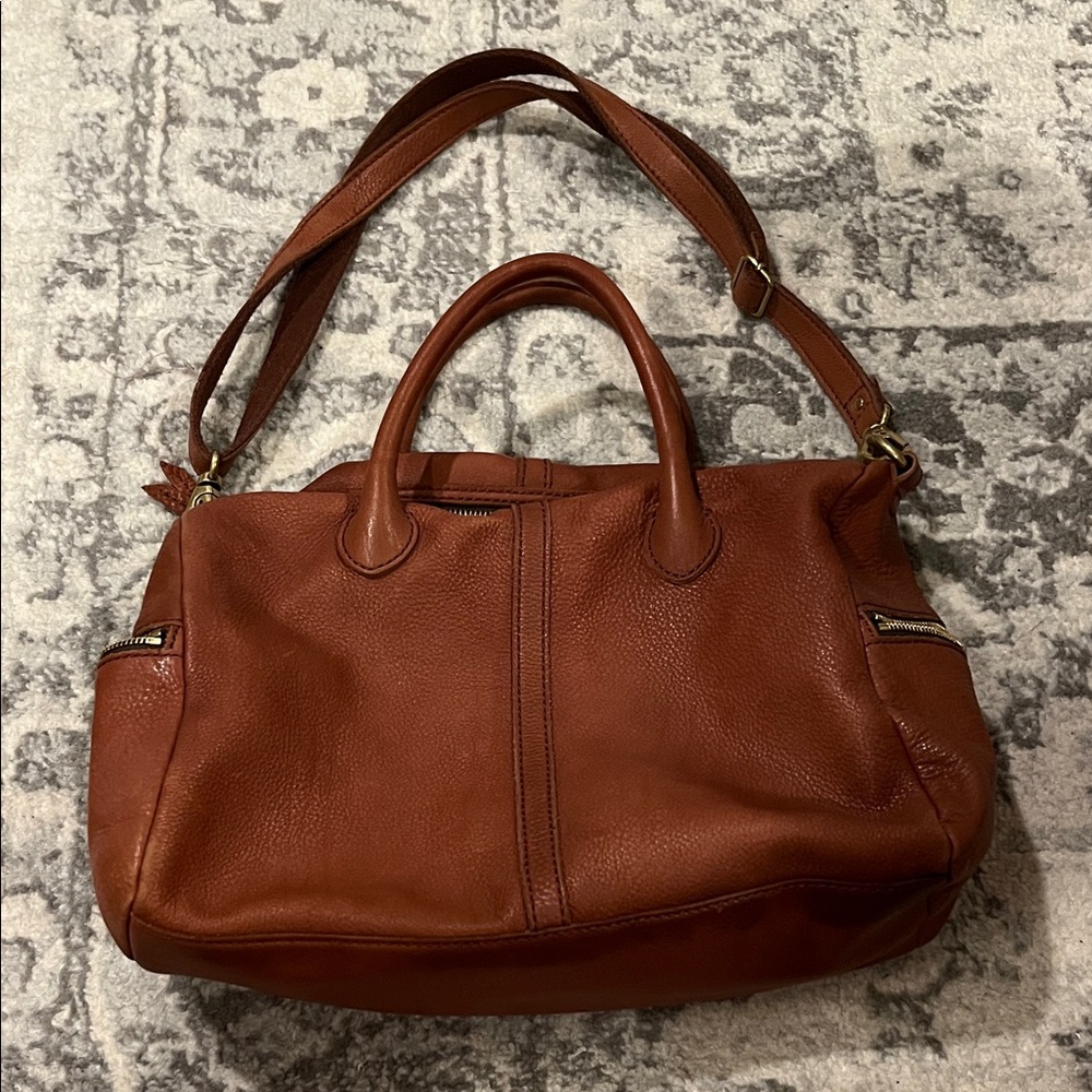 Fossil Rich Brown Leather Shoulder Bag